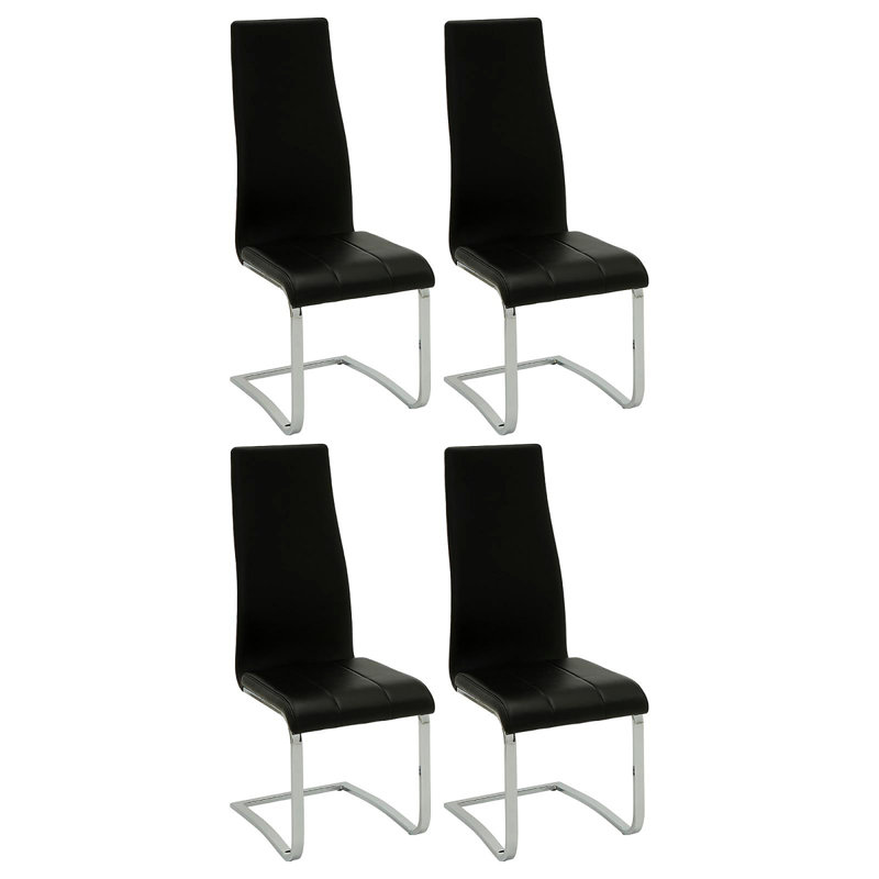 Chaises d'appoint à haut dossier (ensemble de 4), Noir