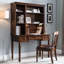 Bureau rectangulaire en bois massif et en bois manufacturé brun noisette-1667445843