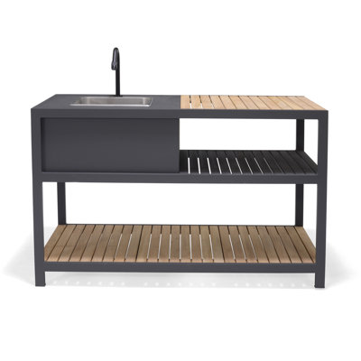 LifestyleGarden Bora FSC Teak and Aluminum Outdoor Patio Kitchen