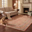 Tapis Kensington traditionnel audacieux de style persan, orange, ivoire, or, vert et gris, lavable en machine, antidérapant, à poils courts, pour l'intérieur et l'extérieur, adapté aux animaux domestiques, idéal pour le salon, la chambre, la salle à manger, l'entrée, le couloir ou le bureau.-189467972