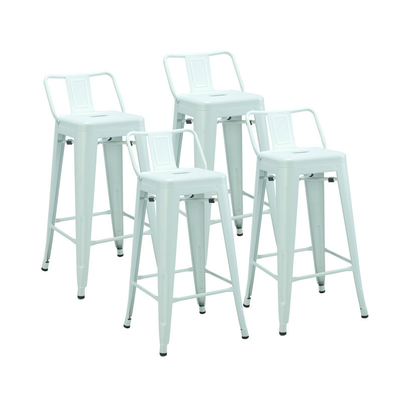 Tabouret Alawai, Blanc, Tabouret de comptoir (siège d'une hauteur de 26 p