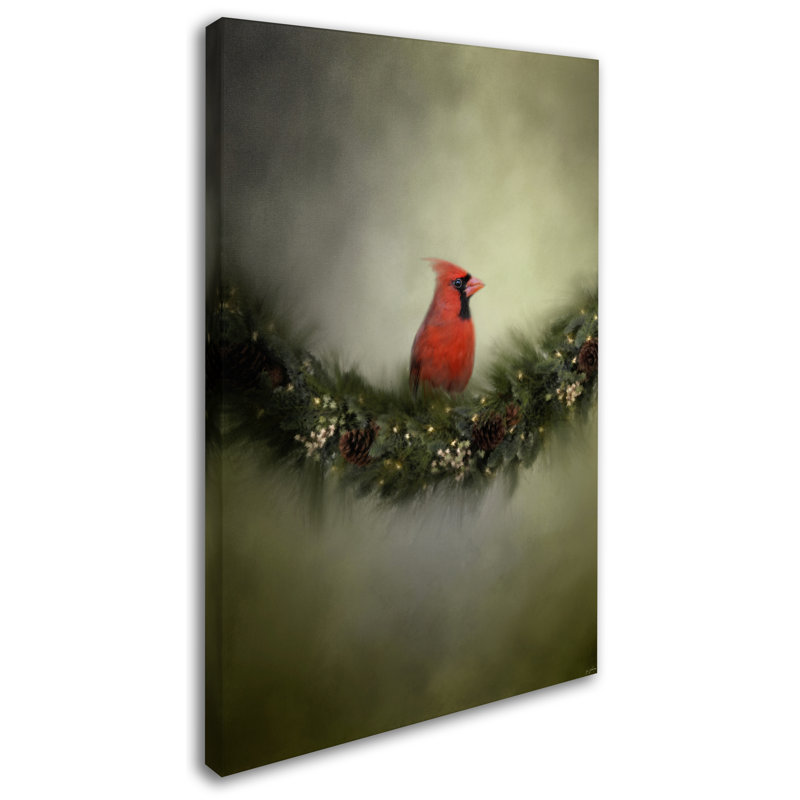 « waiting on christmas », reproduction d’impression sur toile tendue, H 19 po x l 12 po