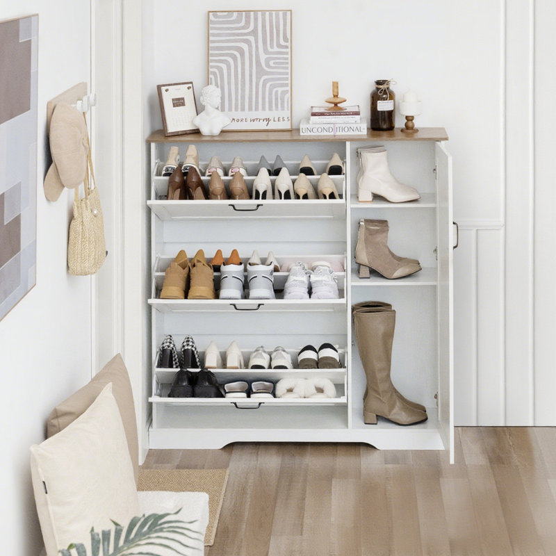Rangement à chaussures 30 paires, Blanc