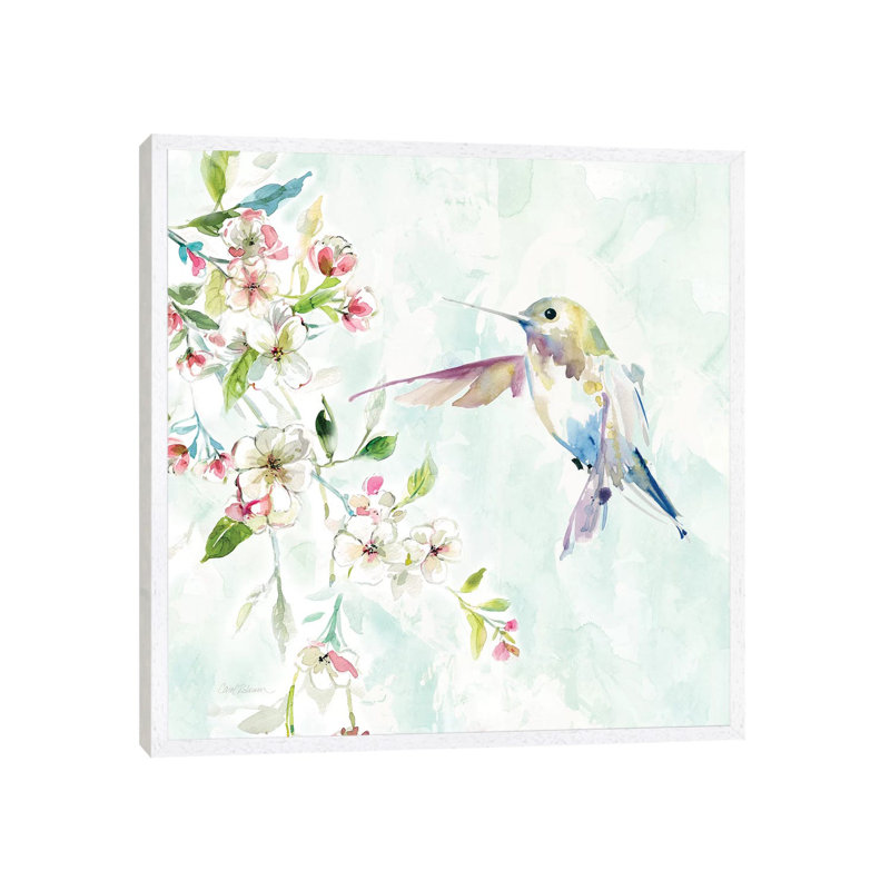Hummingbird IV 1 Piece Painting on Canvas, 45.72 cm H x 45.72 cm W, White Framed