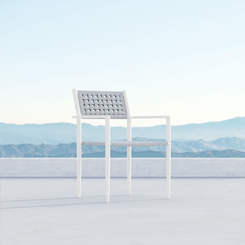 Naples Dining Chair, Matte White/Pearl Gray