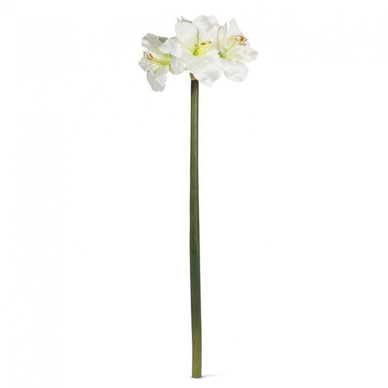 Amaryllis avec 4 fleurs artificielles, Blanc
