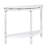 42'' Circular Curved Half-Moon Console Table With Cloud Design Top And Open Shelf Solid Wood Frame And Legs