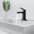 Matte Black Single Handle Bathroom Faucet With Deck For 1 Or 3 Holes,Laundry Vanity Sink Faucet With Two 9/16" Hoses-117992757