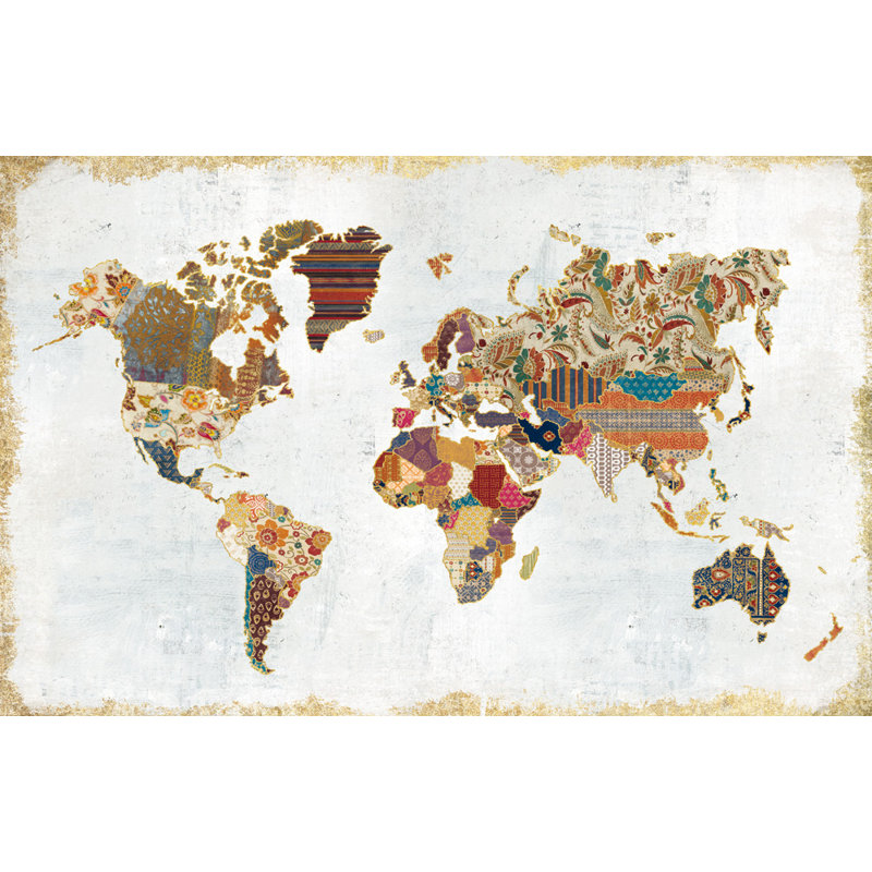 Motif carte du monde par Laura Marshall - reproduction sur toile