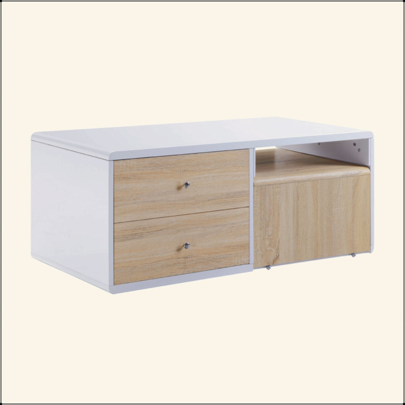 Rectangular Coffee Table With Pull-Out Table