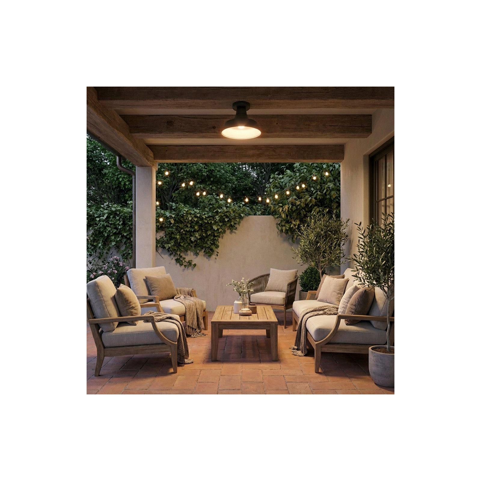 Blakeston Bell Outdoor Semi Flush Mount, Black