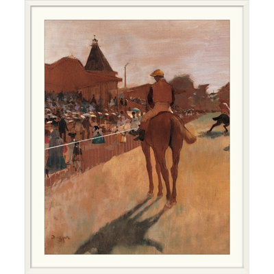 «Les chevaux de course devant les tribuns, ca. 1866-1868. "Musée d'Orsay, Paris" par Edgar Degas, reproduction d'art