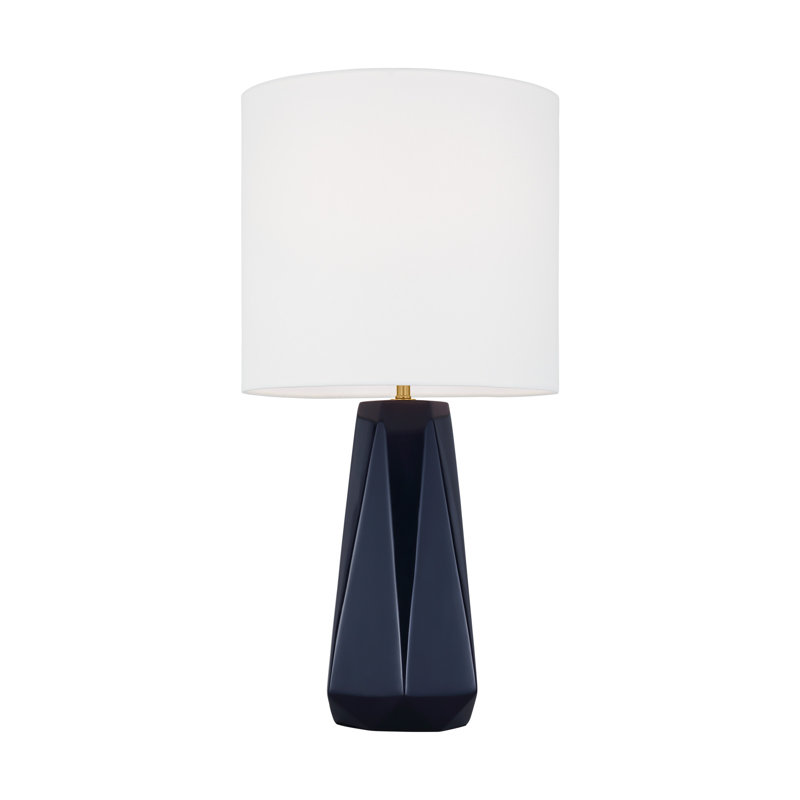 Lampe de table moyenne 1 lumière Moresby, Bleu marine brillant