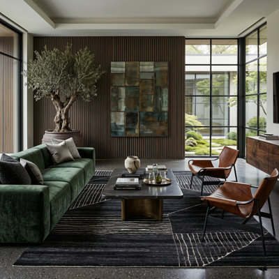 Magret Moraccan Charcoal Hand-Knotted Area Rug