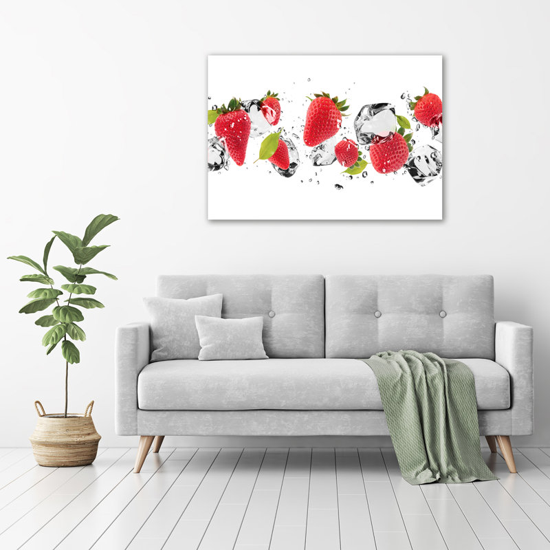 Strawberries And Water - No Frame Print on Canvas
