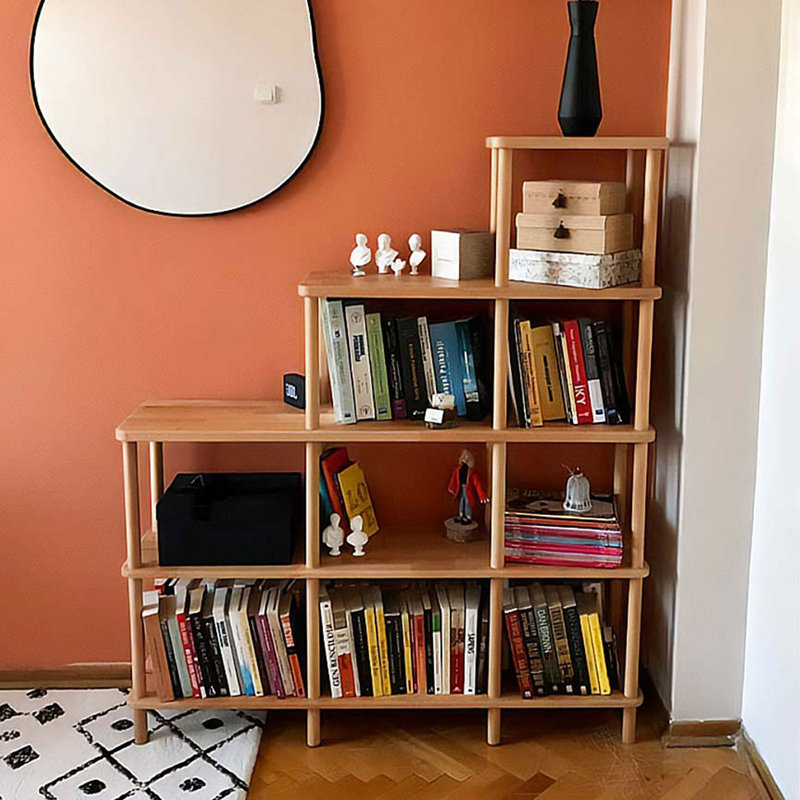 Lincoln Solid Wood Storage Shelf, Open Bookcase Rack for Living Room and Workspace