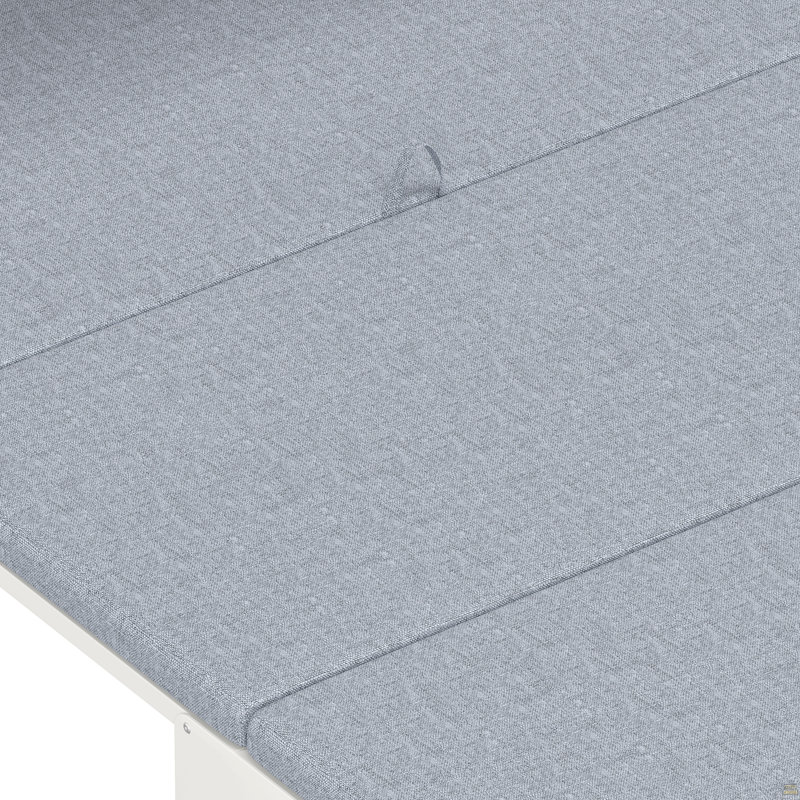 Lit simple escamotable avec commode à hauteur réglable, commode escamotable avec coussin pliable