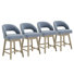 Tabouret de comptoir pivotant rembourré de 26 po avec pieds en bois massif Neta (ensemble de 4)