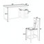 Ensemble de table de salle à manger à hauteur de comptoir en bois massif 60Lx30W avec tablettes de rangement à 3 niveaux et 4 chaises rembourrées-1427592271