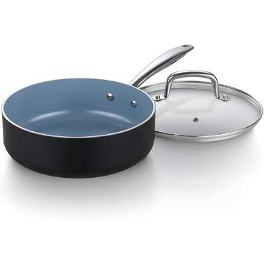 Blue Diamond Tri-Ply 3.75 qt. Stainless Steel Ceramic Nonstick Saute Pan  Jumbo Cooker with Lid CC003688-001 - The Home Depot