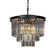 Allys 6-Lights Modern Matte Black Tier Round Crystal Fringe Chandelier 