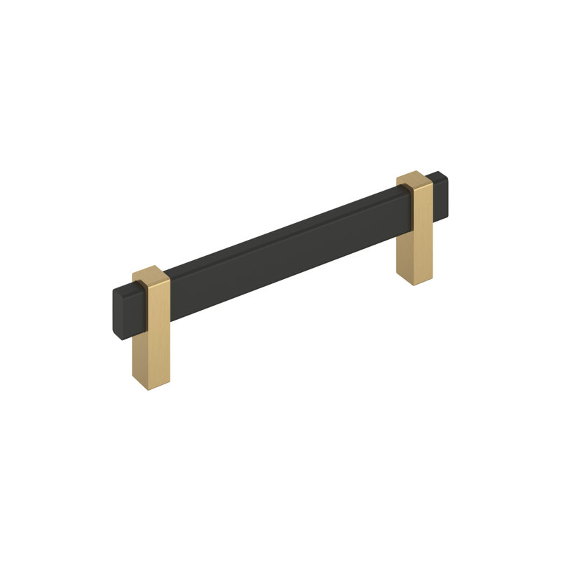 Mulino Pull, Matte Black/Champagne Bronze, 5-1/16"