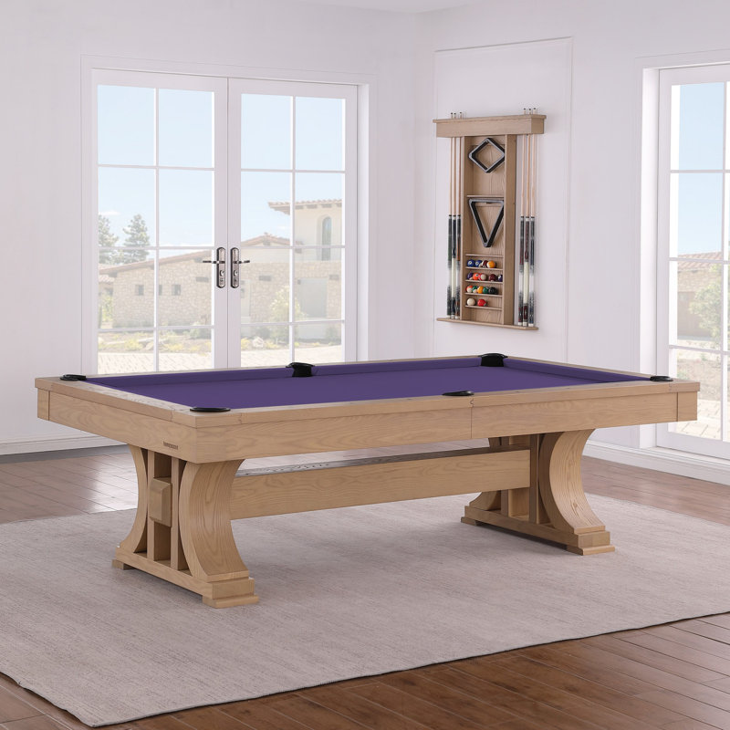 Table de billard en ardoise 8 pi Madero Madero, Mauve résistant à l'eau, Non, Frêne clair brossé