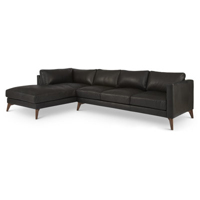 115" 2 - Piece Genuine Leather Sectional