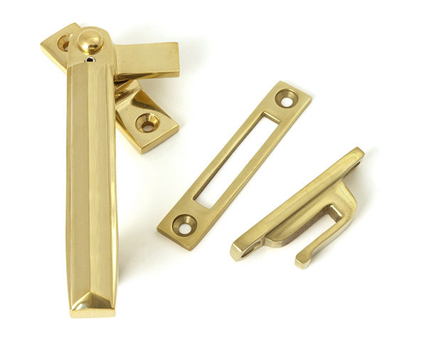 Art Deco Locking Fastener - LH, Polished Brass