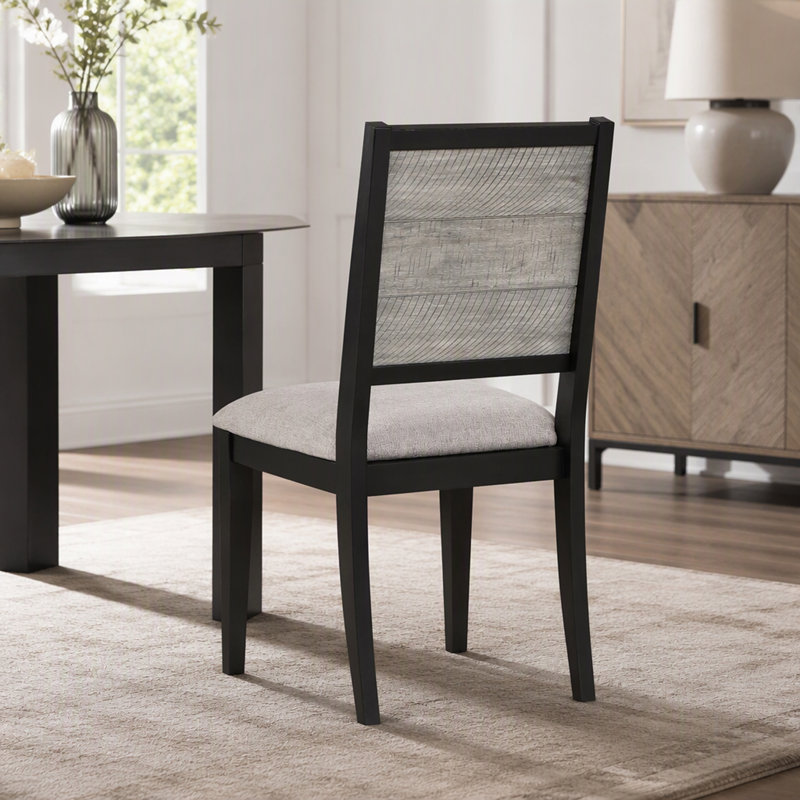 Ensemble de table à manger gris et noir 7 pièces