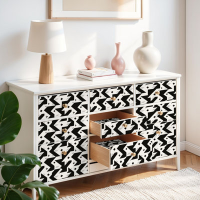Papier peint auto-adhésif à motif de pied-de-poule Nappes abstraites, vêtements, chemises, robes, literie, auto-adhésif et amovible 17,7 po x 118 po (45 x 300 cm)