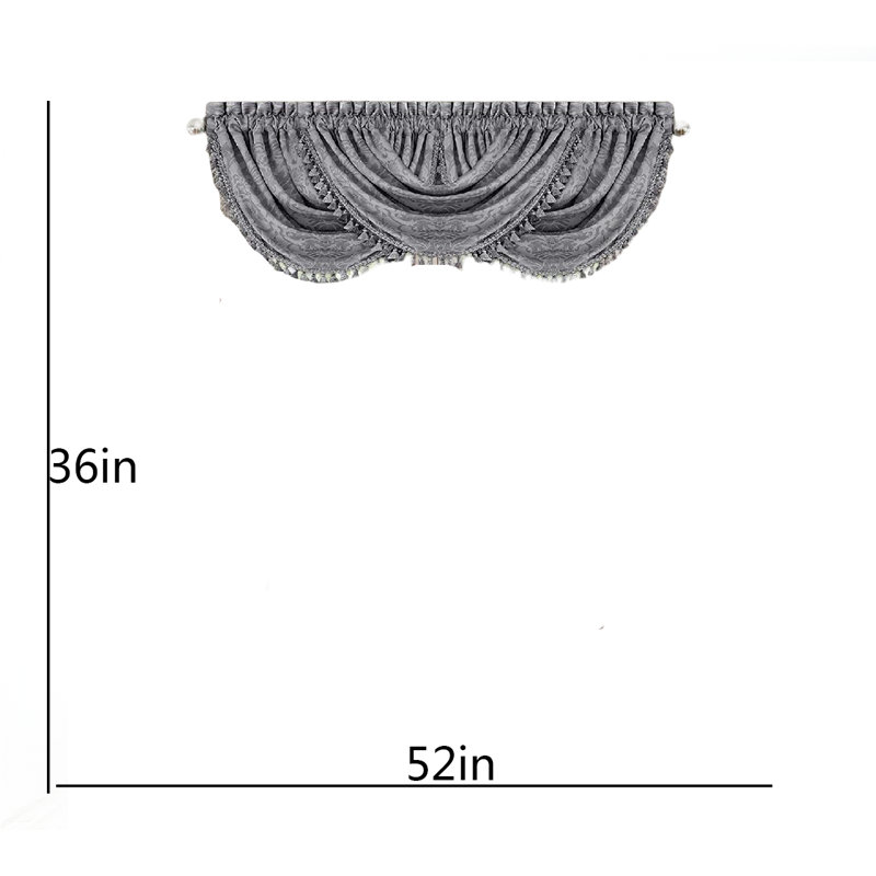 Dillonger Solid Colour 52'' W Window Valance, Silver