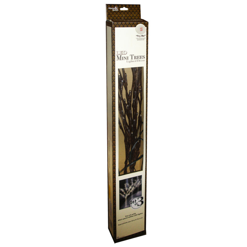 3 Ct LED Branch Trees, Warm White