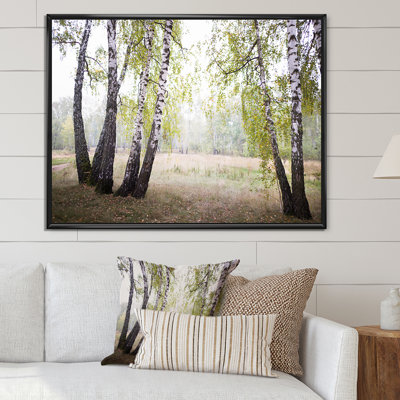 Été forêt de bouleaux - décoration murale traditionnelle sur toile