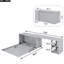 Grand lit de bureau rotatif gris pour chambre à coucher, peu encombrant avec table de bricolage-1559903035