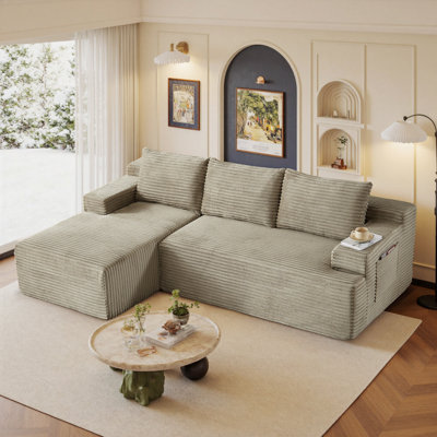 96" Sectional Couches For Living Room Modern Modular L-Shape Cloud Sofa Compression-Boneless Deep Seat Couch With Chaise