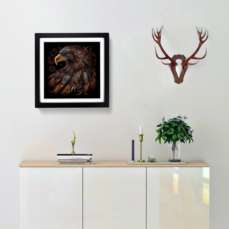 Single Picture Frame Print on Wood, Black
