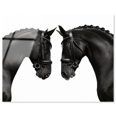 Impression sur toile «Cold Dawn Horses Western Wall Decor» par Notoriart
