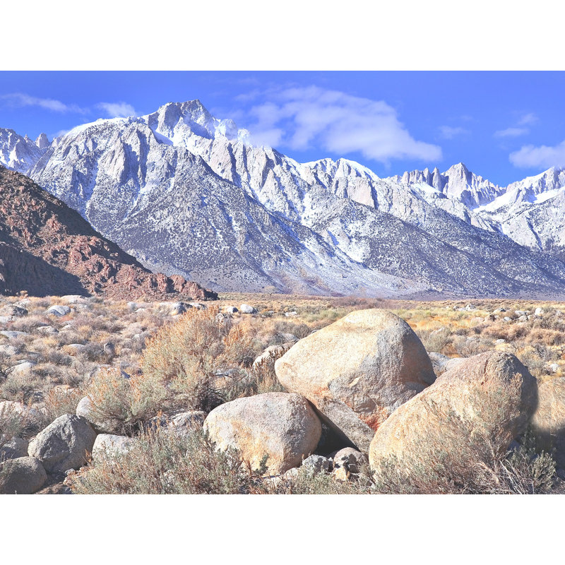 «Morning Light on Sierra Nevadas» par Bruce Heinemann - Peinture, H 24 po x l 32 po, Toile tendue