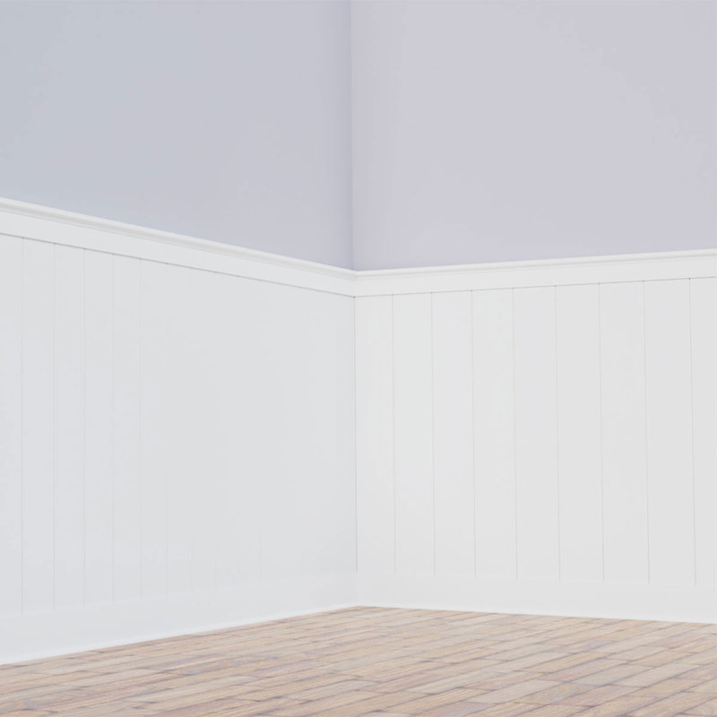 Deluxe Shiplap with a Nickel Gap 8' Length PVC Wainscoting Kit, 56"