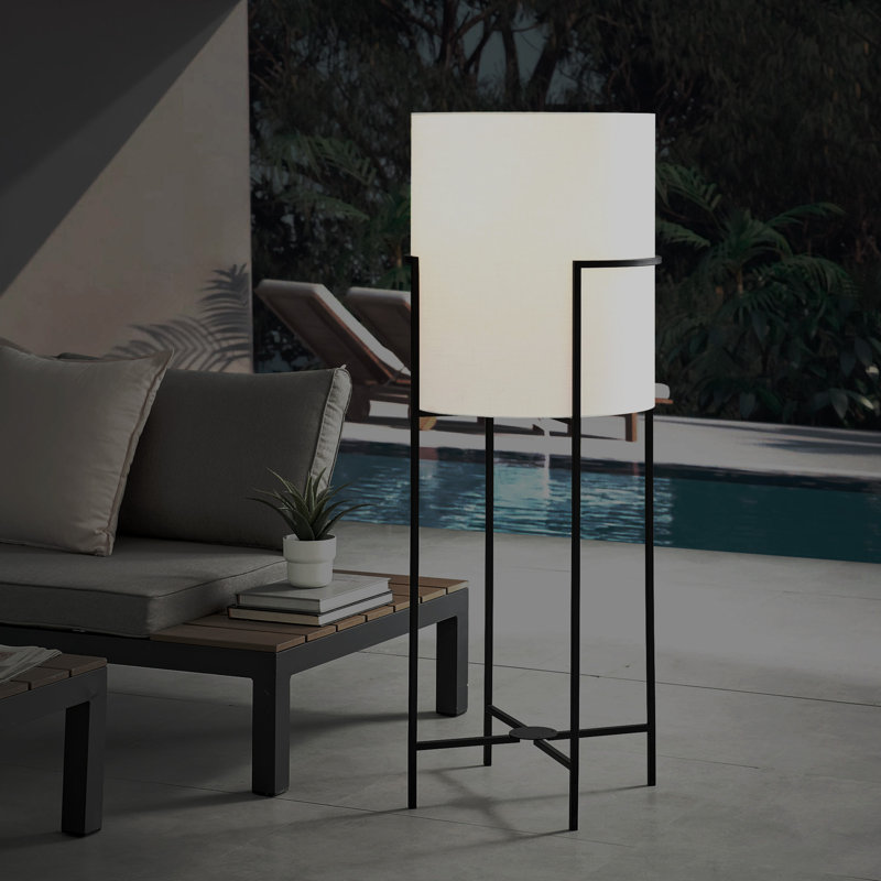 Garridan 49.5'' Battery Powered Integrated LED Outdoor Floor Lamp