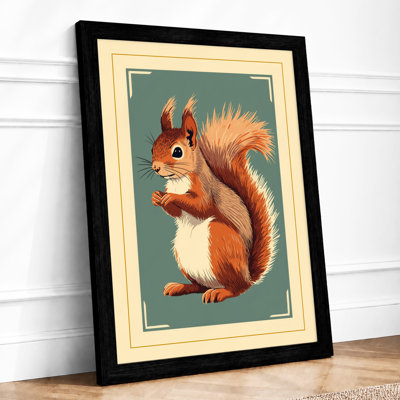 Red Squirrel Portrait Rustic - Print