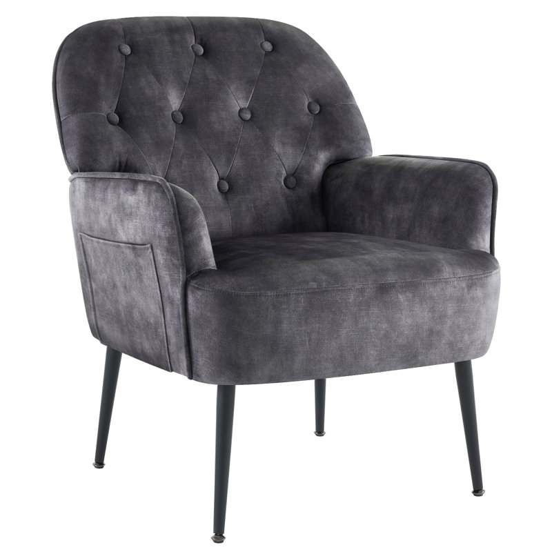 Momence Sofa, Black Velvet