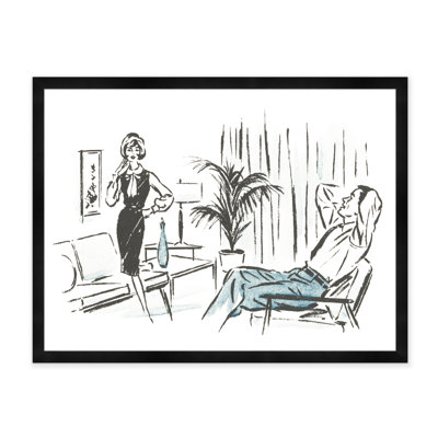 Living Room Conversation Print by Conrad Moulton