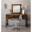 Meuble-lavabo 4 tiroirs, finition chêne rustique, détails en métal noir, miroir L 18 po x H 18 po, meuble-lavabo avec structure en panneau de particules, et extension de tiroir