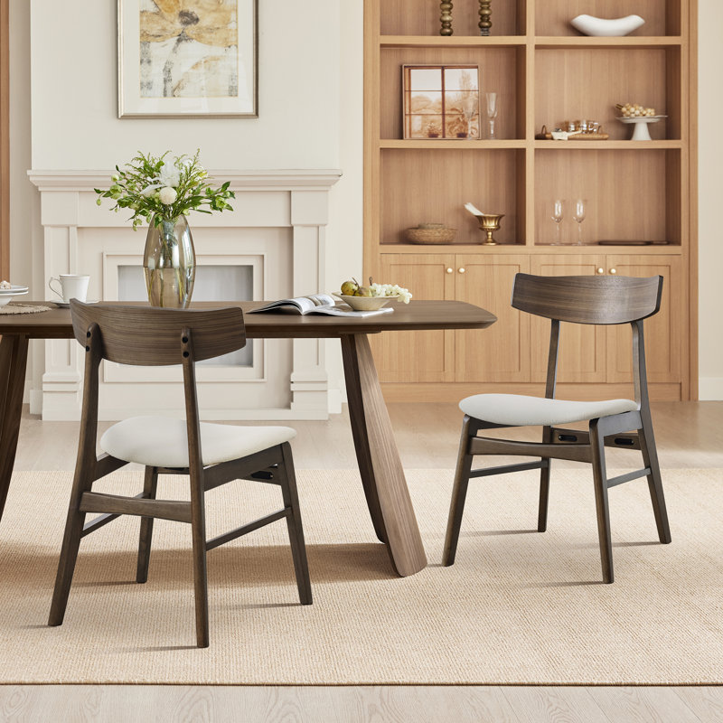 5-Piece Wood Upholstered Dining Set, Brown