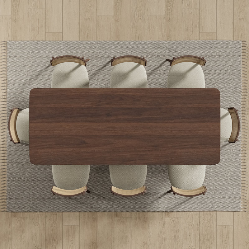 Chantai 33.5"W×30"H Wooden Dining Table, 30"H x 79"L x 33.5"W, Walnut