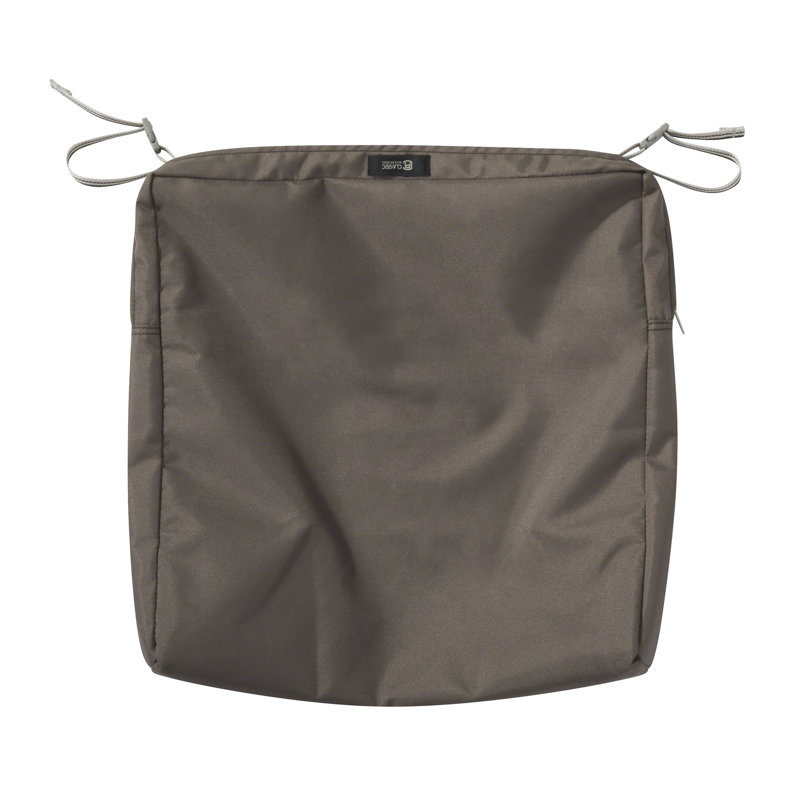 Jaylon Outdoor Dining Chair Cushion Cover, Dark Taupe, 19" W x 19" D