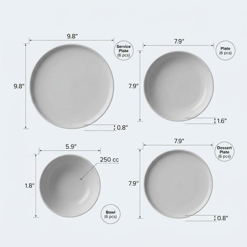 Service de table en porcelaine Aura Coastal Stripe Seafam