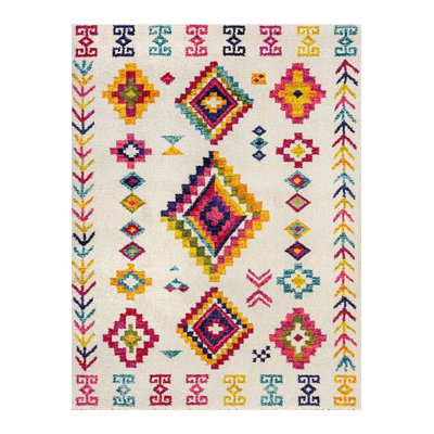 Northern Collection Multicolor Ethnic Patterned Woven Base Decorative Rug